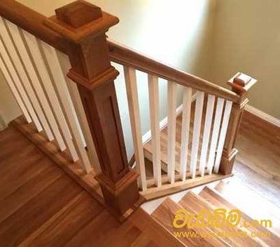 wood finished staircase in wariyapola