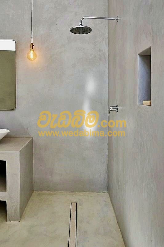 Titanium Cut Cement Floors and Walls